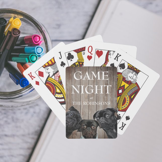 Game Night Funny Mops Familienname Spielkarten (Von Creator hochgeladen)
