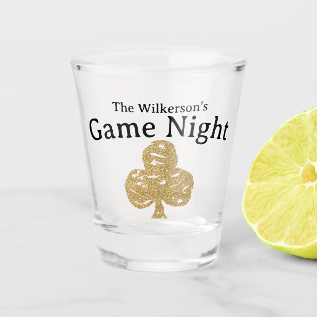 Game Night Gold Clubs Schnapsglas (Vorderseite)