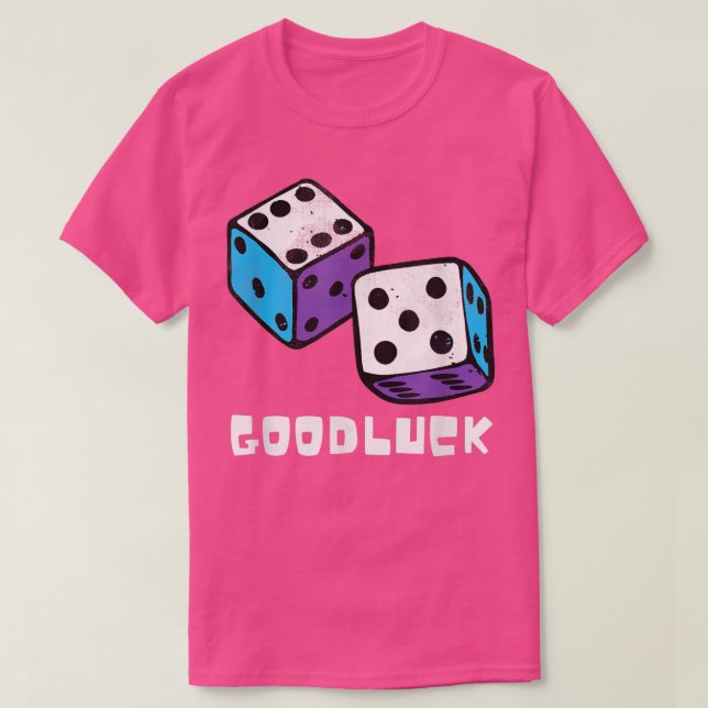 Game Night Party Casino Games Retro Good Luck Dice T-Shirt (Design vorne)