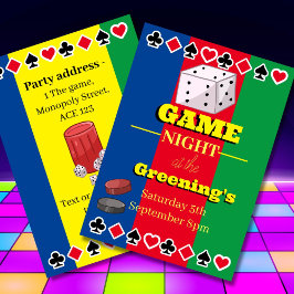 Game Night Party Casino Poker Familienspiele Einladung
