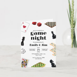 Game Night Party Einladung, Housewarming Party Einladung