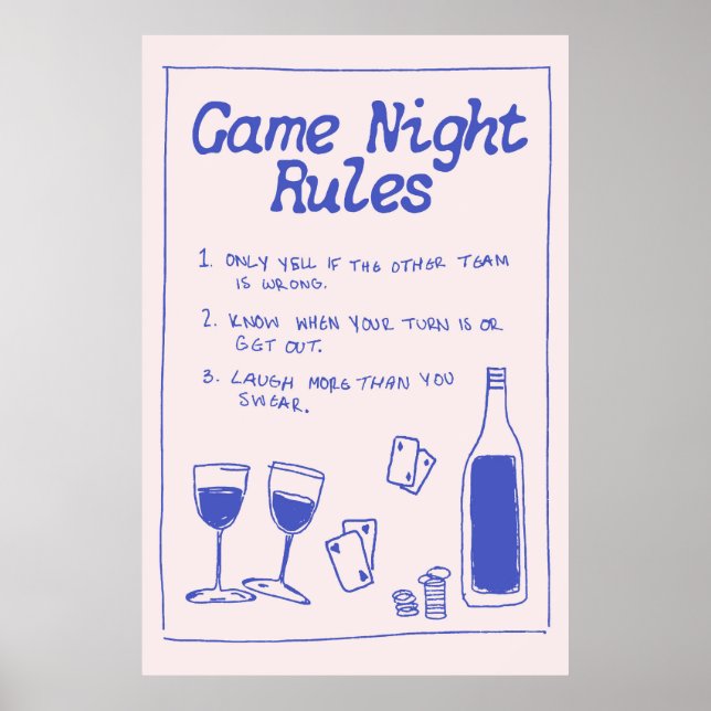 Game Night Rules Poster (Vorne)