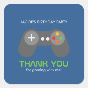 Game Night Theme Geburtstag Quadratischer Aufkleber