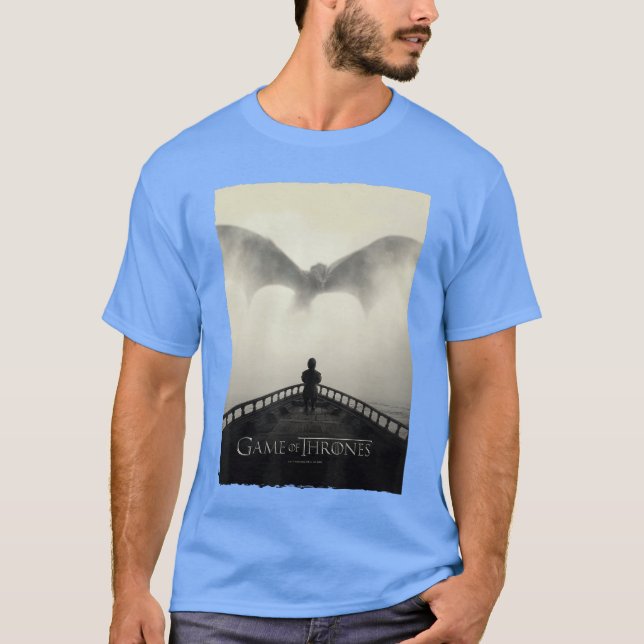 Game of Thrones Drache auf Grau lustig T-Shirt (Vorderseite)