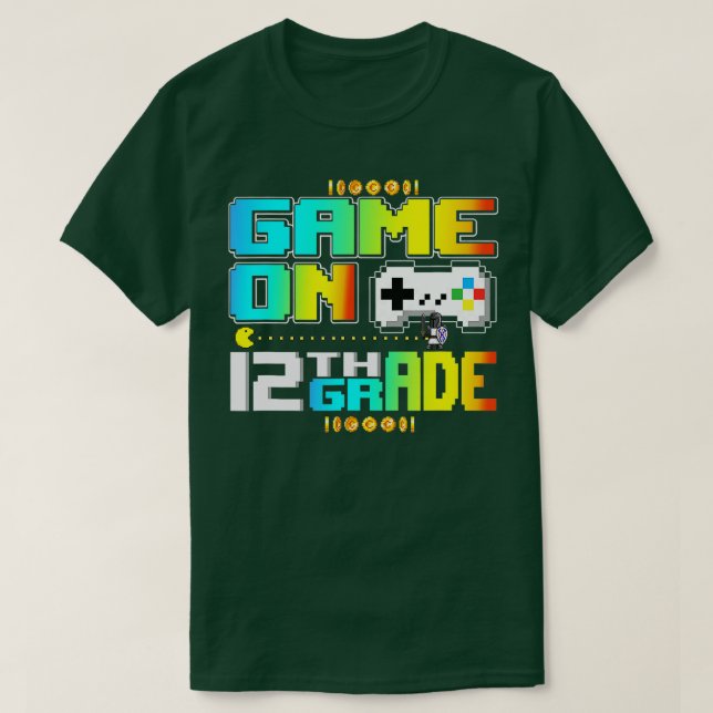 Game On 12. Grade Gaming Video Zurück zur Schule T-Shirt (Design vorne)