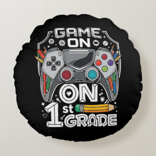 Game On 1. Klasse Zurück zur Schule Rundes Kissen