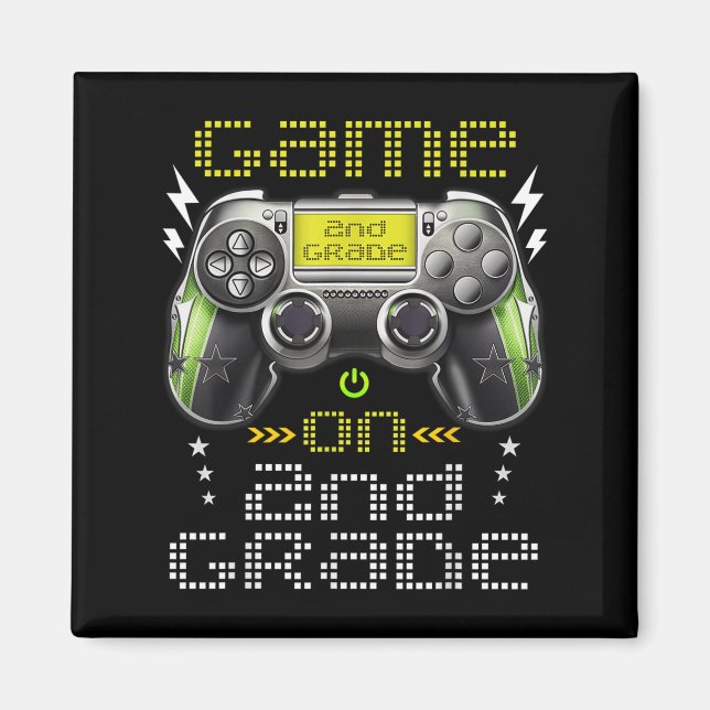 Game On 2nd Grade Back To School For Kids Girls Bo Magnet (Vorne)