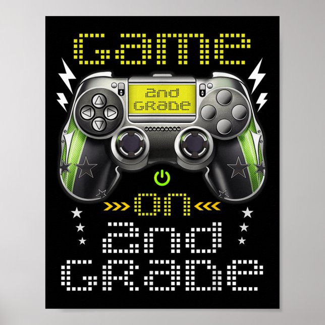 Game On 2nd Grade Back To School For Kids Girls Bo Poster (Vorne)