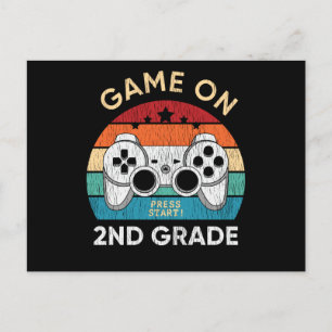 Game On 2nd Grade Video Game Back to School Gamer Postkarte