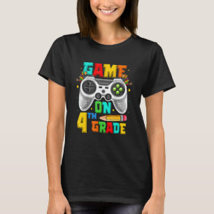 Game On 4th Grade Gaming Gamer zurück in die Schul T-Shirt