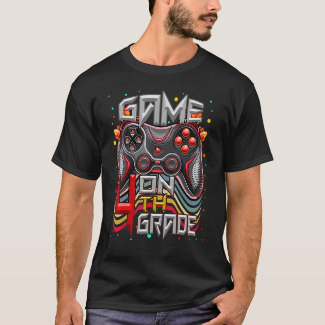 Game On 4th Grade Video Game Back School Student G T-Shirt (Vorderseite)