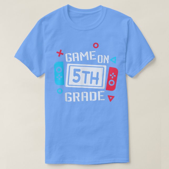 Game On 5th Grade Gaming Boys zurück zum Video der T-Shirt (Design vorne)