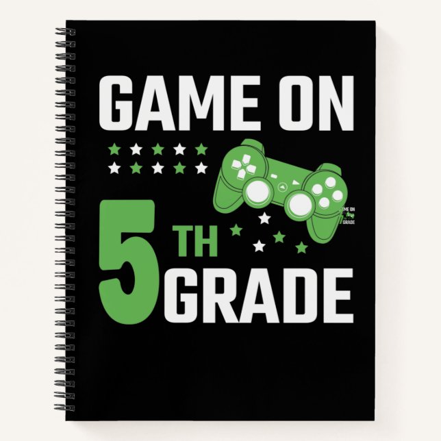 Game On 5th Grade Video Game Back to School Gamer Notizbuch (Vorderseite)
