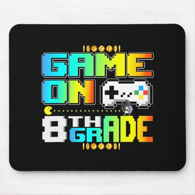 Game On 8th Grade Gaming Video Gamer zurück zu Sch Mousepad (Vorne)