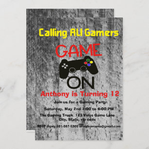 GAME ON..A Video Game Birthday Party Einladung