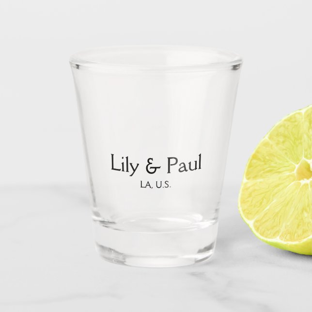 Game on add couple name wedding party place city g schnapsglas (Vorderseite)