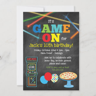 Game On Arcade Pizza Party Einladung