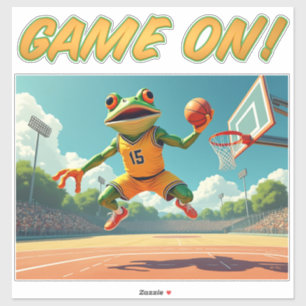 Game On Basketball Frosch Konturaufkleber Aufkleber