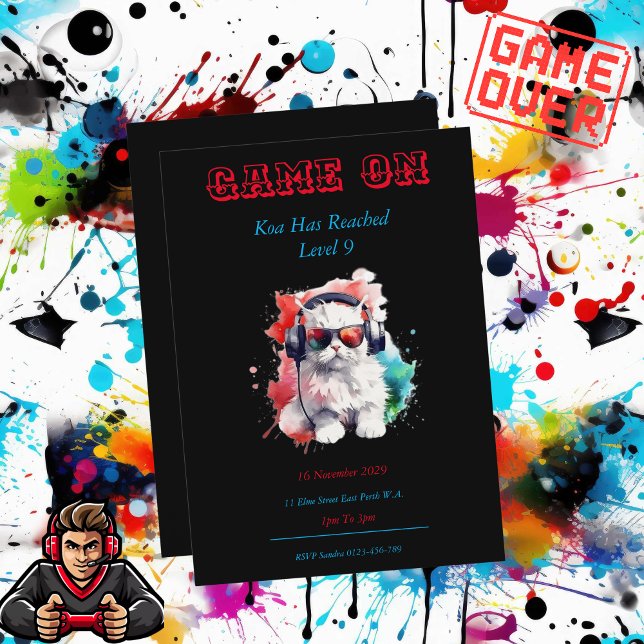 Game On Birthday Einladung nächste Stufe, Gamming (Game On Birthday Invitations)