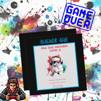 Game On Birthday Next Level, Gaming Square Einladung