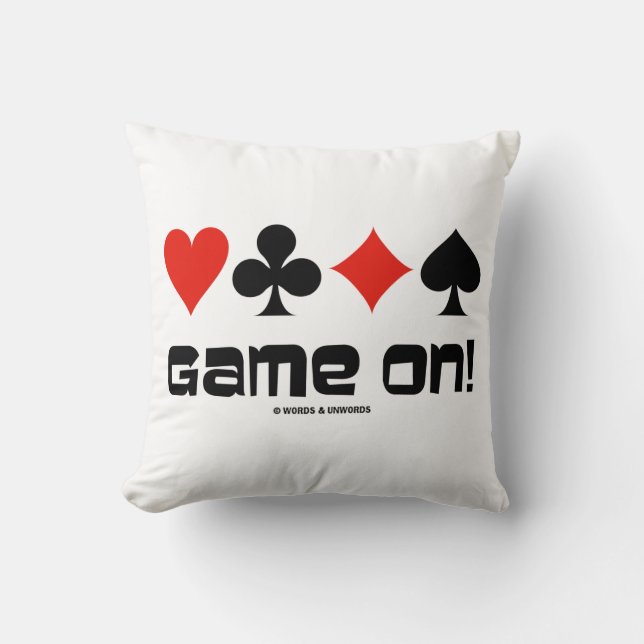 Game On! Bridge Attitude mit vier Karten Anzügen Kissen (Vorderseite)