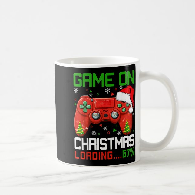 Game On Christmas Loading 67% Funny 6 7 Meme Xmas  Kaffeetasse (Rechts)
