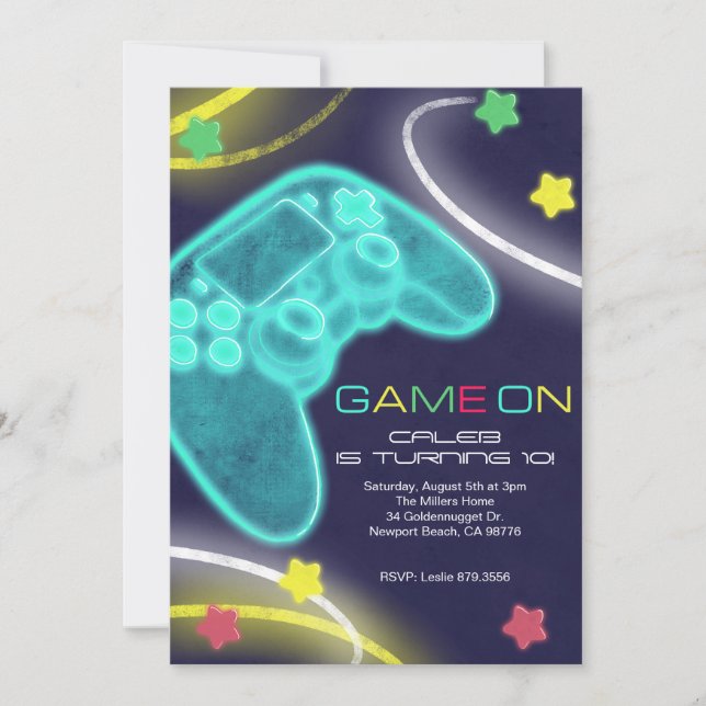 Game On Einladung (Vorderseite)