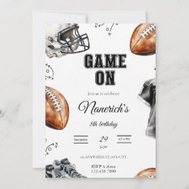 Game On Football Birthday Party Invitation Einladung