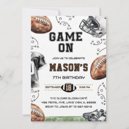 Game On Football Birthday Party Invitation Einladung