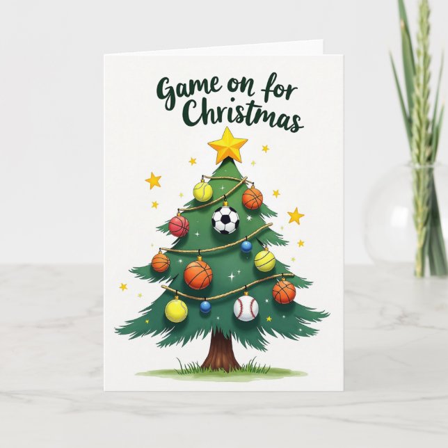 Game On for Christmas Holiday Card Karte (Vorderseite)