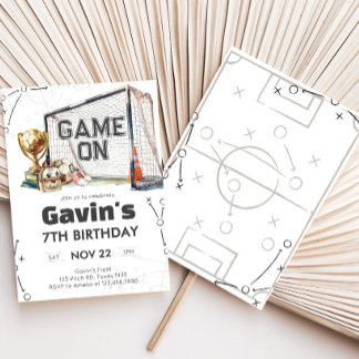 Game On Fußballjungen-Geburtstag Einladung