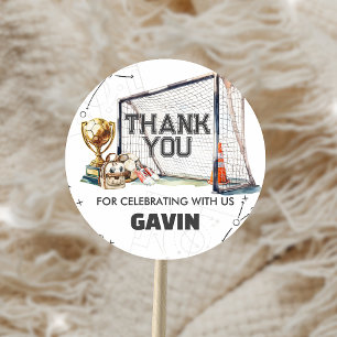 Game On Fußballjungen-Geburtstag Runder Aufkleber