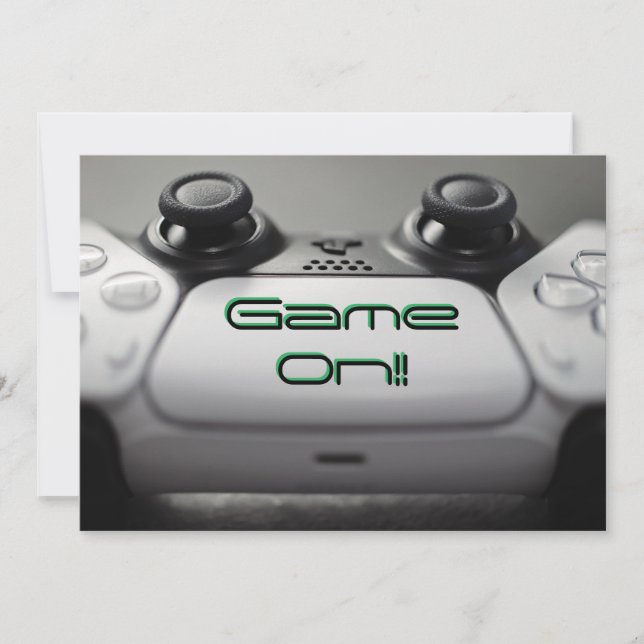 "Game On"-Gaming zum Geburtstag Einladung (Vorderseite)
