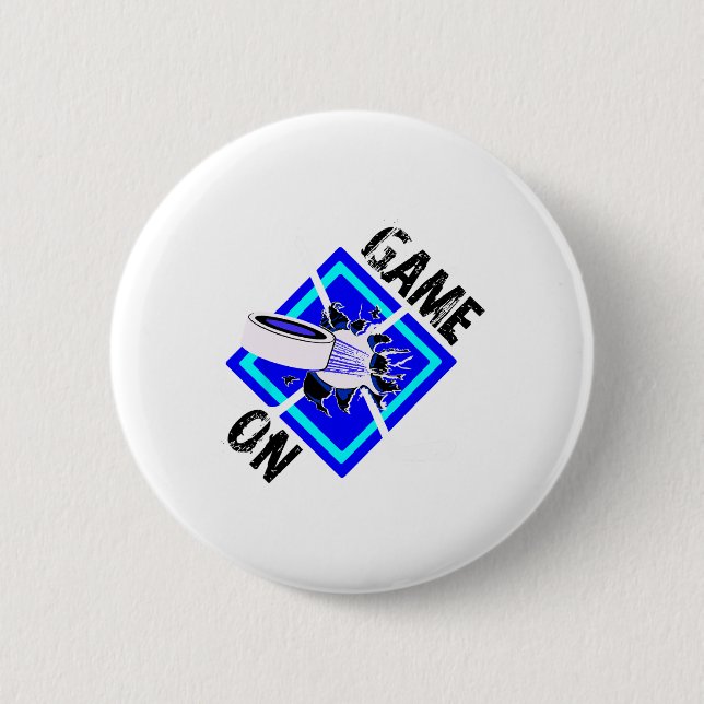 Game On-gekreuzte Eishockeyschläger und Puck mit P Button (Vorderseite)