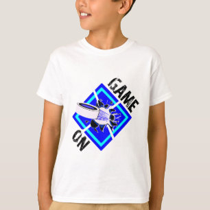 Game On-gekreuzte Eishockeyschläger und Puck mit P T-Shirt