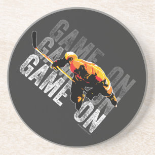 Game On (Hockey) Sandstein Untersetzer
