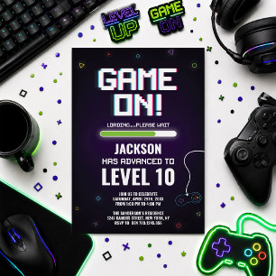 Game On Level Up Einladung