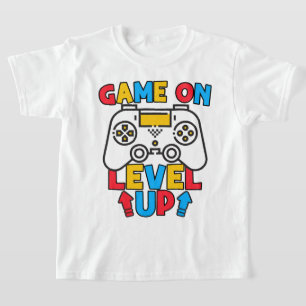 Game On Level Up Funny Birthday Boy Gaming Lover T-Shirt