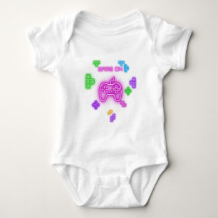Game on Neon, Pink, Grün, Blau, & Gamer Baby Strampler