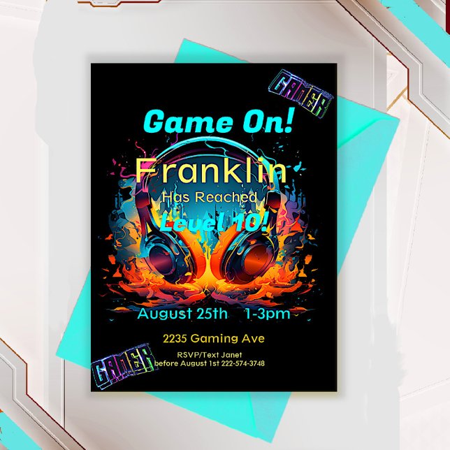 Game On, Next Level, Player One Video Game Einladung (Von Creator hochgeladen)