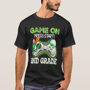 Game on Press Start 2. Klasse Zurück zur Schule T-Shirt