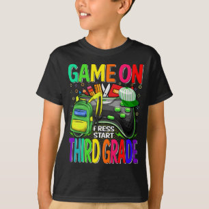 Game On Third Grade First Day Gamer zurück in die  T-Shirt