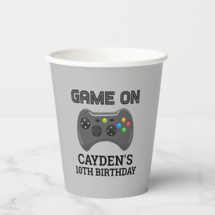 Game On Video Game Controller Geburtstagskassetten Pappbecher