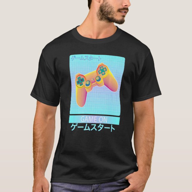 Game On Video Game Controller Retro Vaporwave japa T-Shirt (Vorderseite)