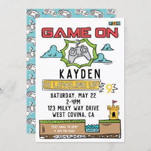 Game On Video Game Geburtstag Einladung