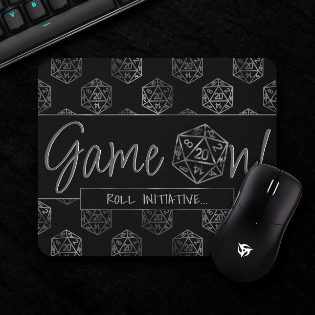Game On Wird Fantasy Tabop Retro Gamer Dice Mousepad (Von Creator hochgeladen)