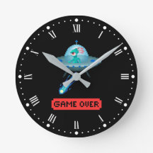 'Game Over' Alien Flying UFO-Raumschiff, Pixel Art