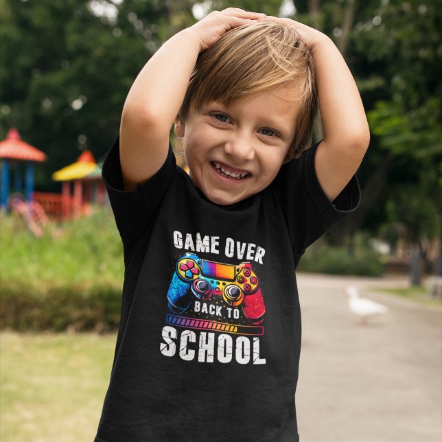 Game Over Back to School Gamer Student Kid T-Shirt (Von Creator hochgeladen)