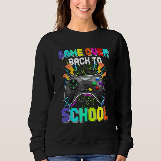 Game Over Back To School Video Game Leveled Up Boy Sweatshirt (Vorderseite)