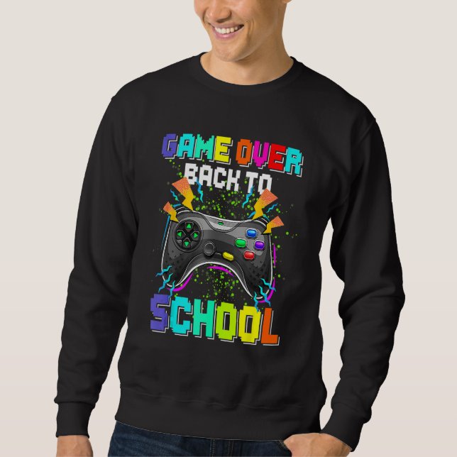 Game Over Back To School Video Game Leveled Up Boy Sweatshirt (Vorderseite)